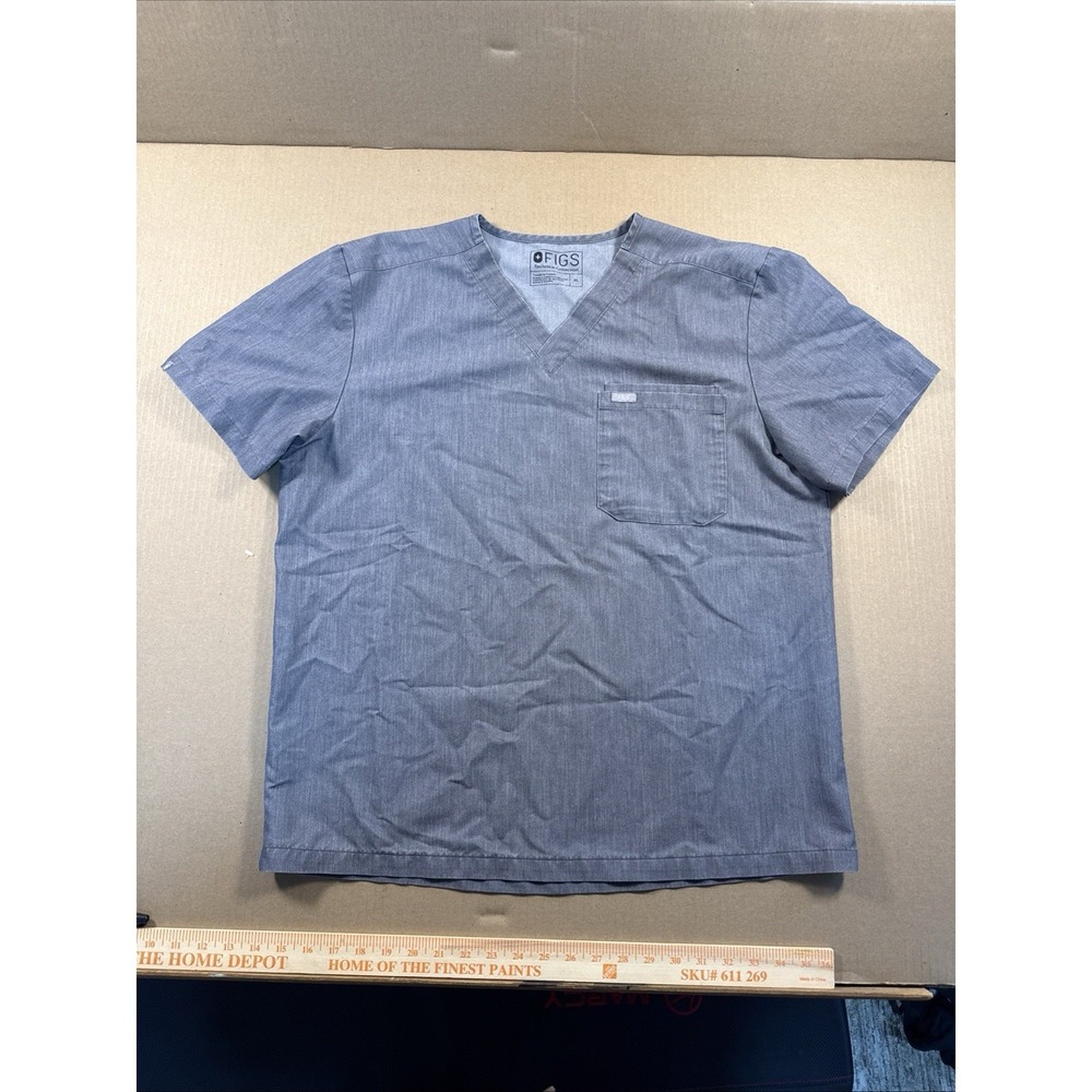 FIGS  3 Pocket Scrub top Size XL Gray Medical Top